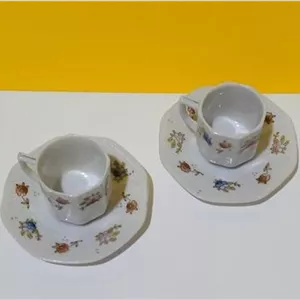فنجان قهوه خوری کمیاب قدیمی بهمراه نعلبکی 2 عددی
