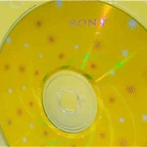 سی دی CD خام سونی اصل ژاپن قاب دار طرح دار زرد