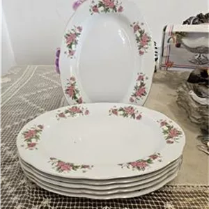 شش عدد دیس گلسرخی قدیمی