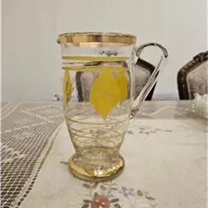 پارچ طلاکوب قدیمی بلور