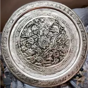 سینی گل وبلبل قلم دست آنتیک