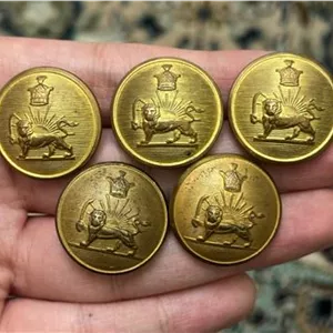 5 دکمه بزرگ شیر و خورشید (ساخت پاریس و ایران )
