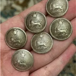6 دکمه شیروخورشید نقره ای ( ضرب سوئد) نایاب
