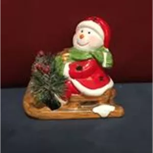 دکوری مجسمه چراغدار بابانوئل سرامیکی کلکسیونی