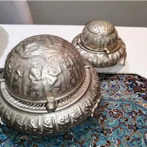 خاویار خوری روکش نقره 2عدد 