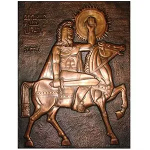 تابلو مسی برجسته کاری روسی پنجاه ساله زیبای رزمی