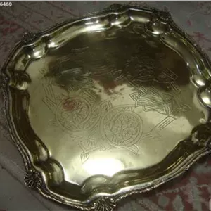 سینی برنجی دستساز کنگره دار خیلی قدیمی