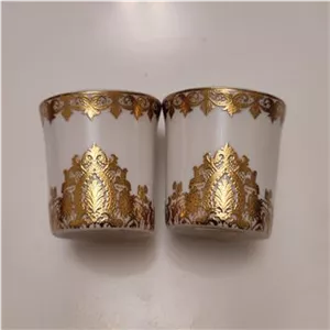 یک جفت نمکدان چینی طلاکوب قدیمی