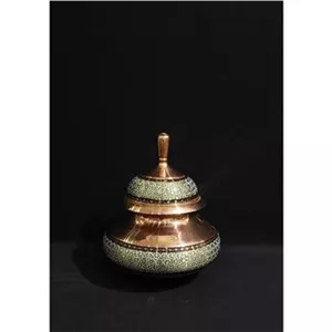 قندان مسی خاتم کاری اصفهان مهردار