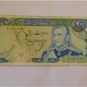 200 ریال محمدرضا پهلوی 180 در کتاب اسکناس 85 درصد