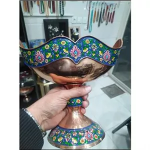 کشکول بزرگ مسی مینا کاری