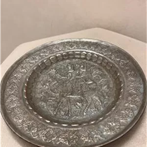 بشقاب مسی قلمزنی پر کار قدیمی 