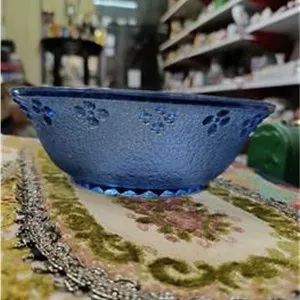 کاسه بلور آبی قدیمی