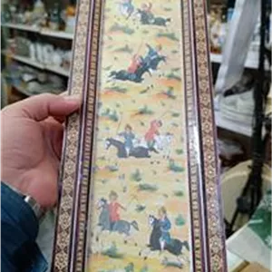 تابلوی خاتم نقش مینیاتور چوگان 