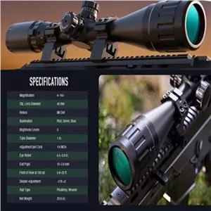 دوربین تفنگ کامت40x16-4 پر شده با گاز نیتروژن