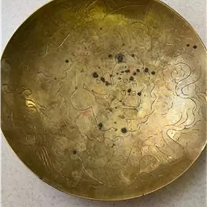ظرف میوه خوری برنجی قدیمی ساخت چین