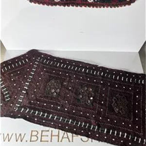 پارچه سوزن دوزی قدیمی ترکمن پشت لباسی