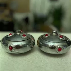 قندان قدیمی نگین دار 2 عددی