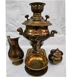 سرویس کامل سماور ذغالی مسی 4 لیتری