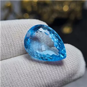 نگین سنگ بلو توپاز معدنی سوئیسی کد 34916