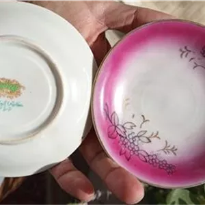 دو عدد نعلبکی چینی قدیمی قاجاری سفارش ایران