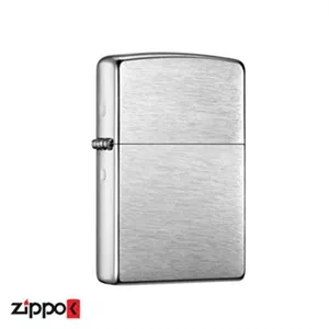 فندک زیپو اصل Zippo Reg Brush Fin Chrome کد 200