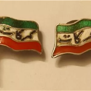 جفت دکمه سردست نقره و مینا گمرکات رضاشاهی