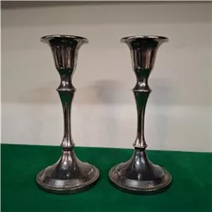 شمعدان آنتیک قدیمی جفت نوربلین اروپایی مدل کمیاب
