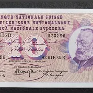 اسکناس 10 فرانک سوئیس 1964
