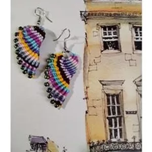 گوشواره مکرومه بال فرشته (چند رنگ)