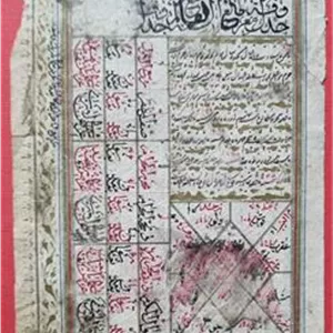 یک برگ تقویم نجومی دوره قاجار سنه 1263