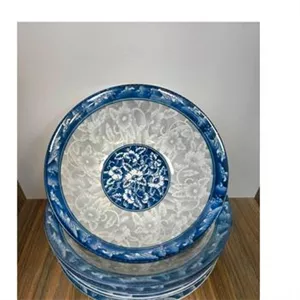 کاسه بزرگ (قدح) گل آبی آنتیک