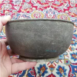 کاسه کعب دار مسی قلم کهنه،قطر20