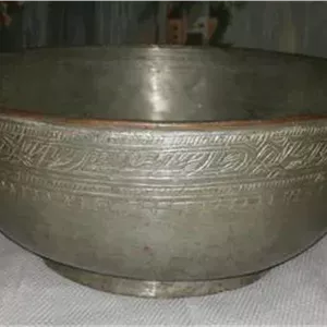 کاسه آنتیک مسی کعب دار، بسیار قدیمی و بکر