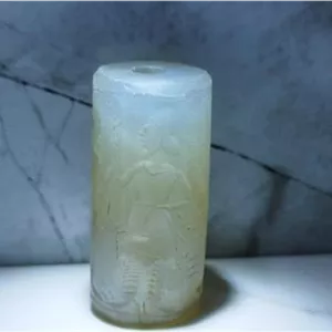 مهره لول عقیق قدیمی تصویری و خطی استثنایی