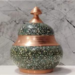 قندان مسی فیروزه کوب دستساز