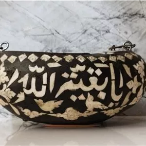 کشکول قدیمی مینیاتوری تمام عاج کار