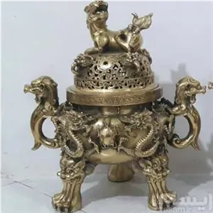 آتشدان غول پیکر تمام برنزی و قدیمی تمام اژدها