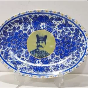 بشقاب قلم آبی شیرخورشید گردنرروسی کلکسیونی وکمیاب 