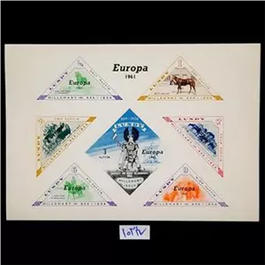 شیت تمبر کمیاب مثلثی اروپا 1961