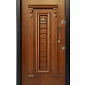 درب ورودی آپارتمانی ضدسرقت روکش راش رنگ گردویی مدل سپیدار ضد دیلم