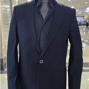 کت تک مردانه لینن جیب از رو مشکی
