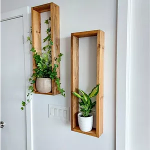 شلف دیواری روستیک دکور مدل جاگلدانی