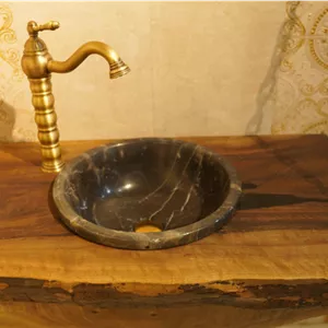 روشویی چوبی روستیک با کاسه توکار