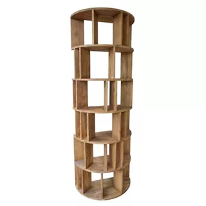 قفسه و کتابخانه چوبی گرد