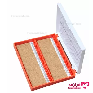 جعبه لام 100 خانه رنگ سفید نارنجی مدل درب لولایی قفل دار