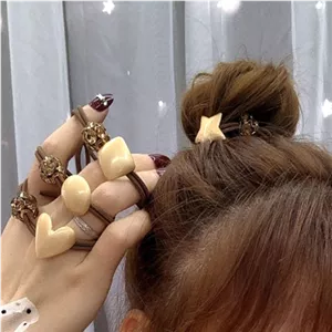 کش مو قهوه ای نگین دار