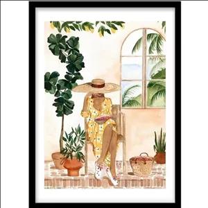 تابلو مینیمال هپی لند طرح ساحلی دختر  کدHP9038