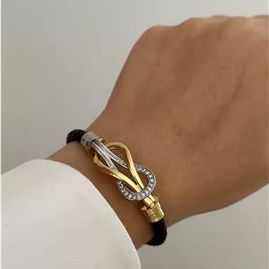 دستبند زنانه فرد دوبل نگین‌دار کد ۹۰