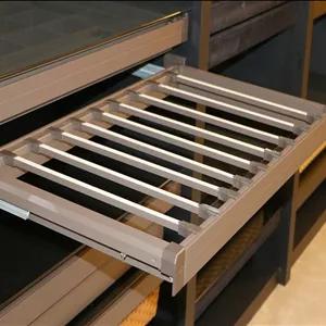 رک ریلی جای شلوار داخل کمد لباس رنگ موکا طرح ایتالین سایز 90 فانتونی کد J514